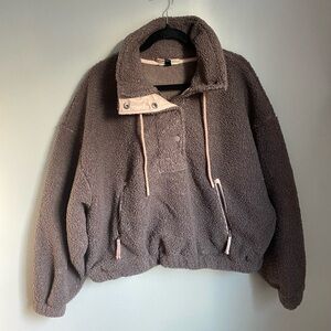 Universal‎ Thread Sherpa Cropped Brown Jacket XL Granola Heritage Gorpcore Warm